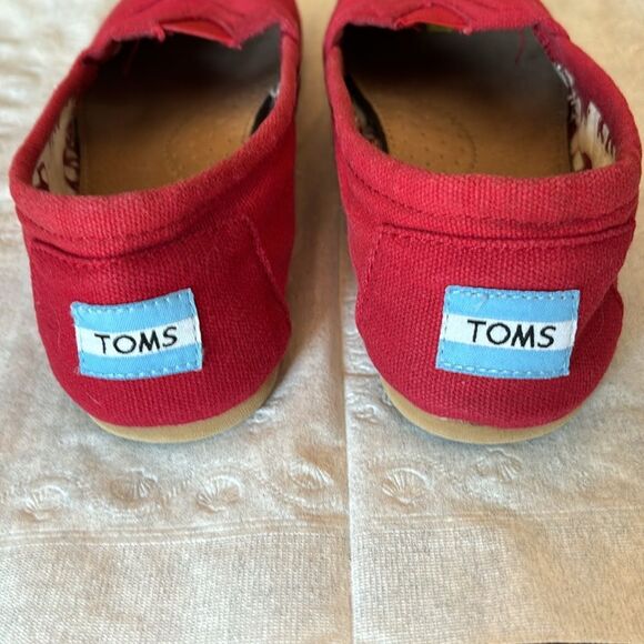 Toms | Women’s Cherry Red Alpargata Style Comfy Canvas Slipper Shoes - Picture 6 of 12